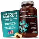 OmniBiotics Vegan Omega 3 DHA EPA Supplement - MD- Certified Prenatal Supplement with 8X More DHA Than Krill Oil, Fish- Free, Non-GMO - 60 Vegan kapsułki