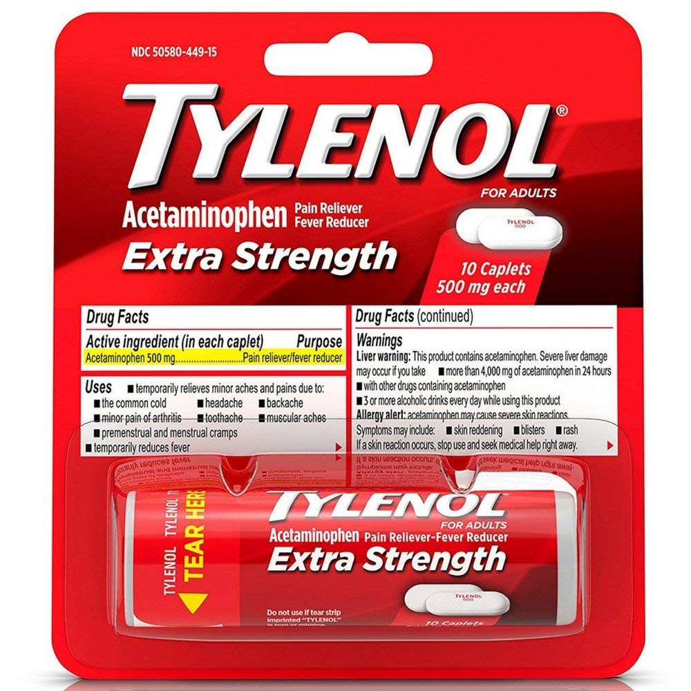 Tylenol Extra Siła Kapsułki 10 ea (Opakowanie po 6)