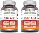 Amazing Folic Acid Supplement Equipment 124; 5000 Mcg Evidence 124; 120 Tablets Evidence 124; Non-GMO Evidence 124; gluten Free Evidence 124; Made in USA (2 Pack)