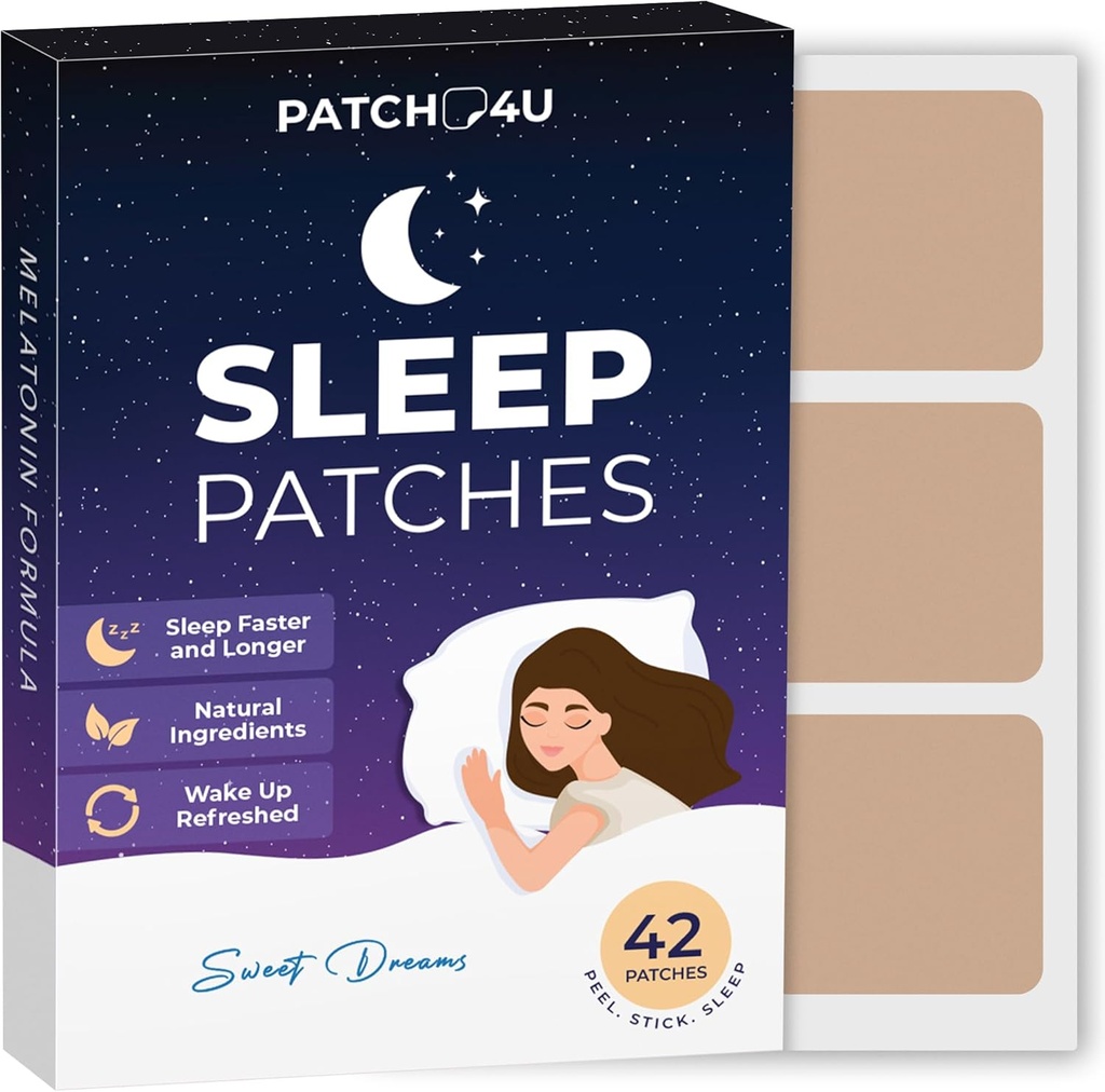 Łaty senne dla dorosłych Ekstra siła 124; Easy- to- Zastosuj łatę senną z Melatonin & Valerian 124; Relax & Wake Up Odświeżone 124; Długotrwały komfort nocy dla mężczyzn i kobiet 124; 42 Łaty