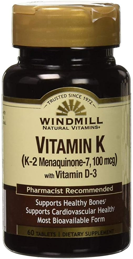 Wiatrak Witamina K (K-2 Menaquinone- 7, 100mcg) 60 tabletek (opakowanie po 1)