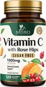 Witamina C Chewable 1000mg - Ekstra Silne przeciwutleniacze do silnego wsparcia immunologicznego w / Witamina C & Rose HIPS - Potwent Dietetyczny VIT C Chews Supplement, Natural Orange Flavor, Wegan, Non-GMO - 120 Tabletki