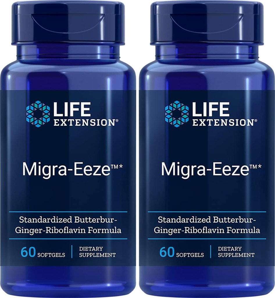 Life Extension Migra- EezeTM Standardized Butterbur- Ginger- Riboflavin Formuła, 60 Count (Pack of 2)