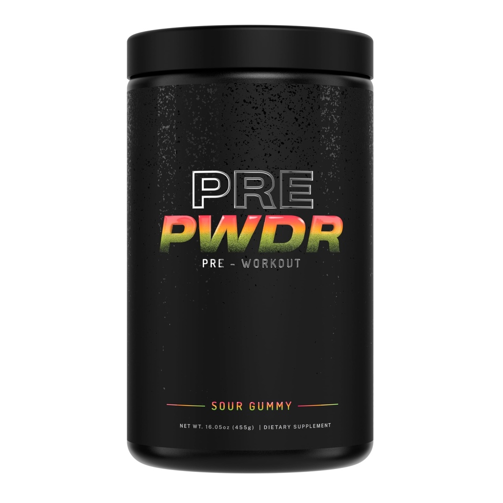 PWDRS Pre- Workout Powder, All Natural pre Workout for Energy, Pump, Endurance & Siła, z kofeiną (Sour Gummy)