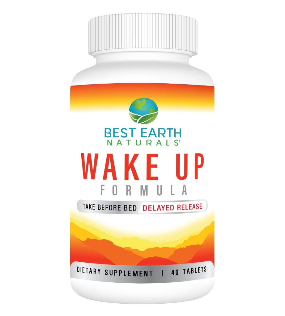 Najlepsza Ziemia Naturals Wake Up Formuła, Suplement Opóźniony czas uwalniania energii 40 Count