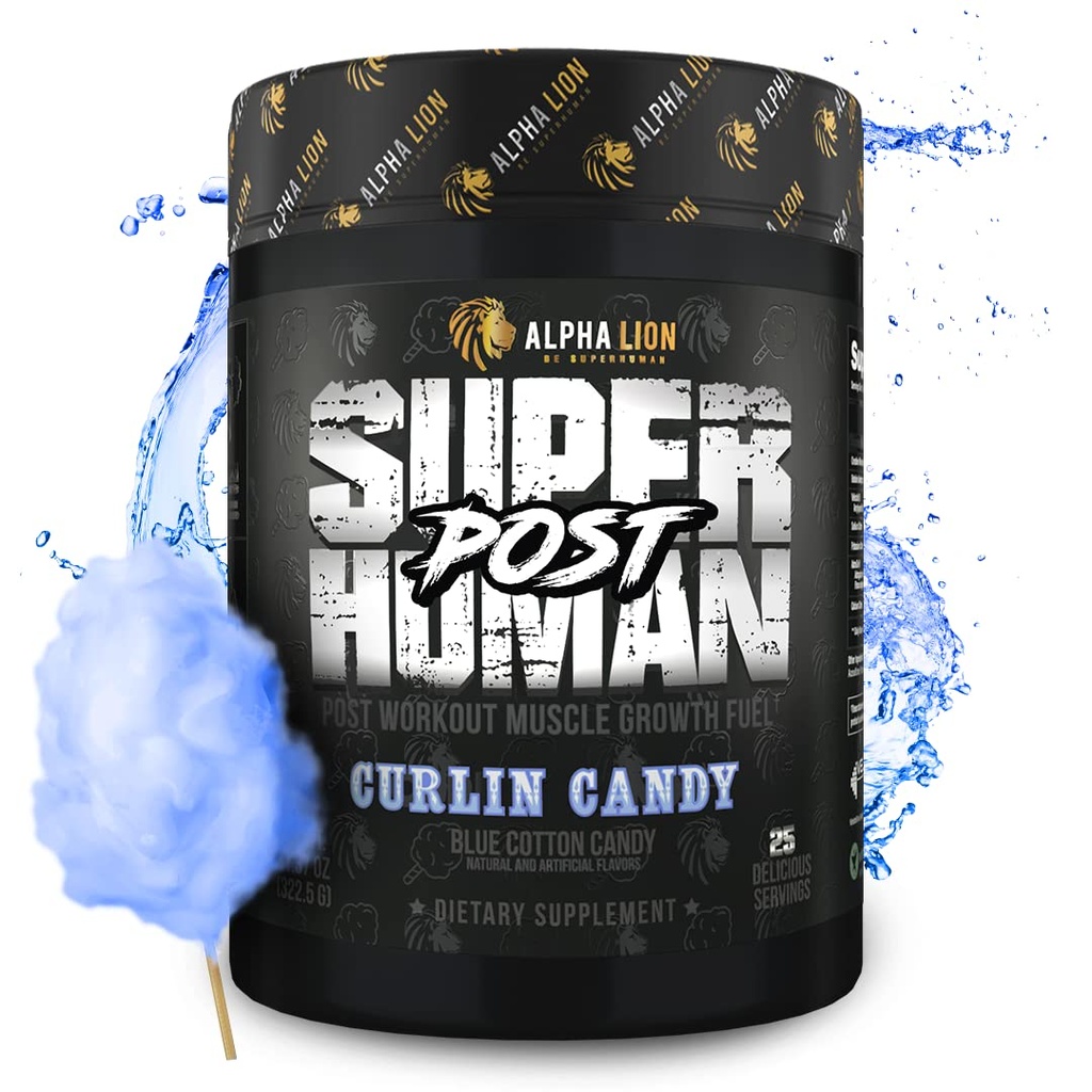 ALPHA LION Superhuman Post, Post Workout Recovery, fast acting Post Workout dla mężczyzn i kobiet (25 Służenia, Curlin Candy)