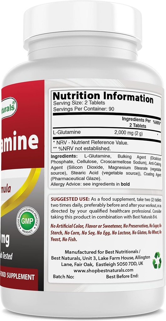 Najlepsze Naturals L- Glutamine 1000 mg & Ashwagandha Extract 500 Mg