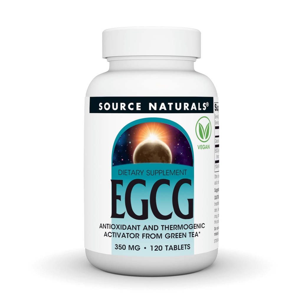 Źródło Naturals EGCG, przeciwutleniacz i aktywator termogeniczny z zielonej herbaty *, 350 mg - 120 tabletek