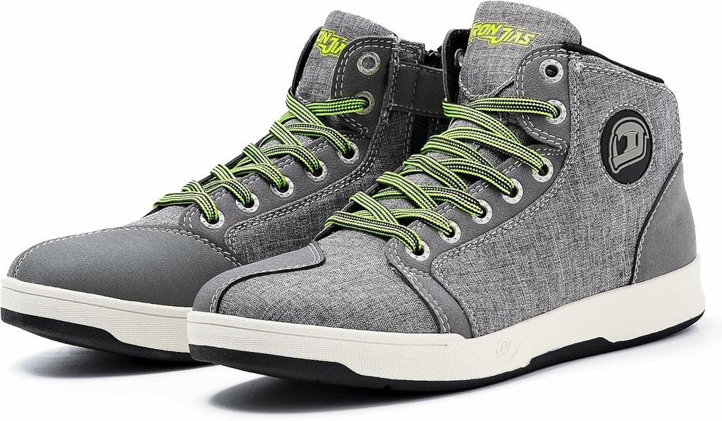 Buty motocyklowe IRON JIA dla mężczyzn, pneumatyczne przekładnie ochronne przeciwpoślizgowe, Powersport Casual Motorcycle Riding Boots (Grey 8)
