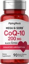 Piping Rock CoQ10 200mg Softgels 124; 90 Hrabia 124; Suplement dla kobiet i mężczyzn 124; z Black Pepper Extract 124; Non- GMO, Gluten Free