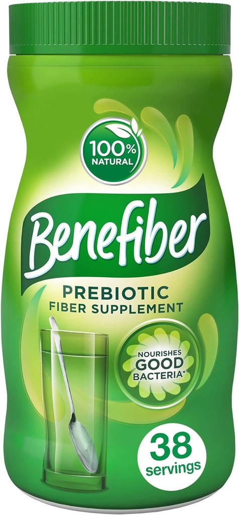 Benefiber Daily Prebiotic Dietetic Fiber Supplement Powder for Digestive Health, 100% Natural, Clear and Taste- Free, 38 porcji / 5.4 uncji