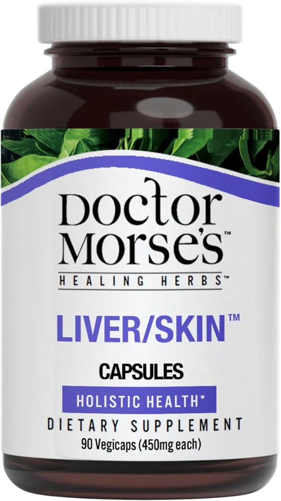 Doctor Morse 's Liver / Skin Care Supplement - Natural Digestive System Health & Elimination Support - Natural Digestive System Health & Elimination Support - Naturopath Formulated - Milk Tistle Seed, Burdock, Bayberry, Dandelion Root - 90 Kapsułki