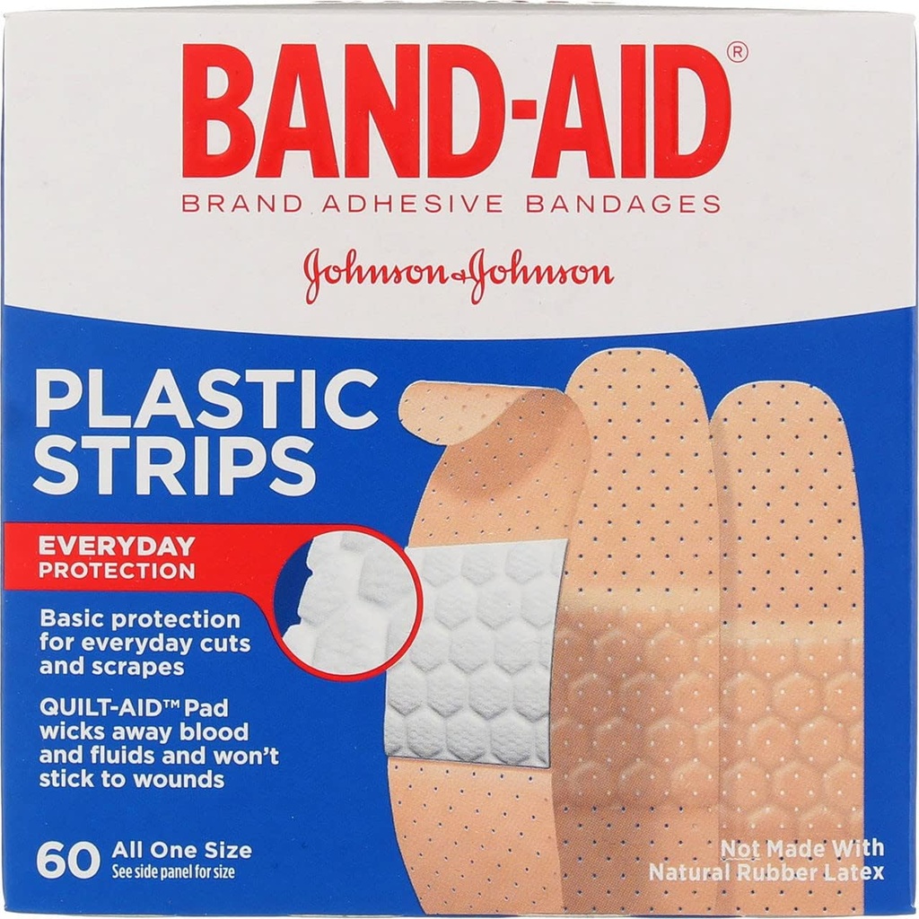 BAND- AID ® Brand TRU- STAY ™ Plastikowe bandaże wszystkie jeden rozmiar, 60