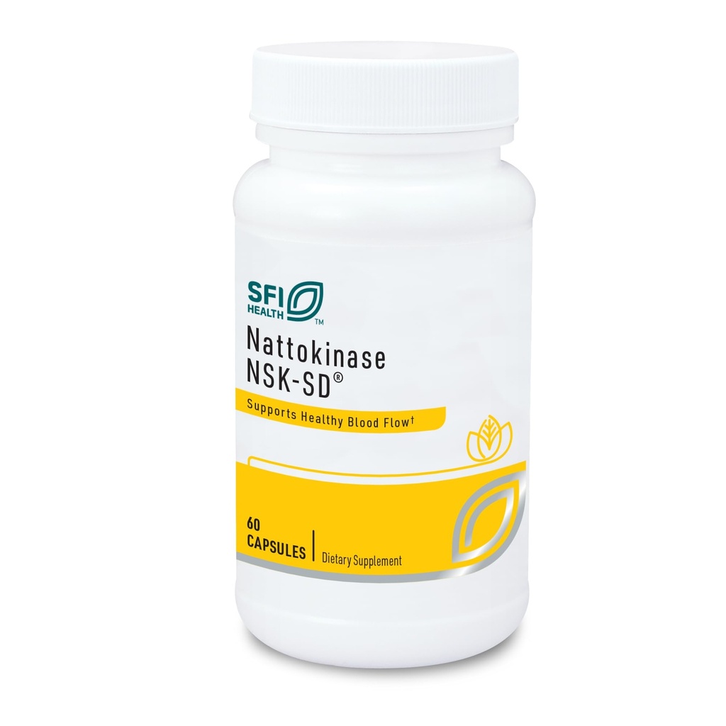 Klaire Labs SFI Health Nattokinase NSK- SD - Enzym proteolityczny do wspomagania układu sercowo-naczyniowego, bezmleczny i glutenowy (60 kapsułek)