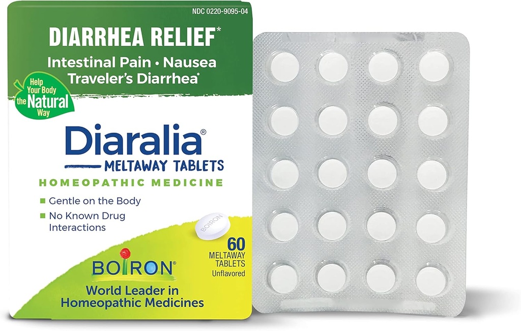Boiron Diaralia Tablets for Biegunka Relief, Gaz, wzdęcia, Ból jelit, i Biegunka Travlera - 60 Hrabia