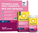 Renew Life Ultimate Flora Women 's Care Probiotic, 25 Billion CFU, 90 Kapsułek (Pakiet maj Wary)
