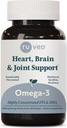 ruved Omega-3 - Omega 3 Fish Oil, 1000mg Per Capsule, EPA & DHA Fish Oil Supplement for Women & Men, Heart, Brain, & Joint Support - 60 Softgel kapsułki (1 liczba)