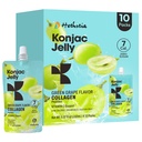 Hethstia Konjac galaretka zielony Grape Flavor, 10 Pouches, Drinkable winogronowe galaretki z peptydami Collagen, 7 Kcal, Sugar Free, Gluten Free, Keto, Vegan, On- The- Chewy Light przekąski