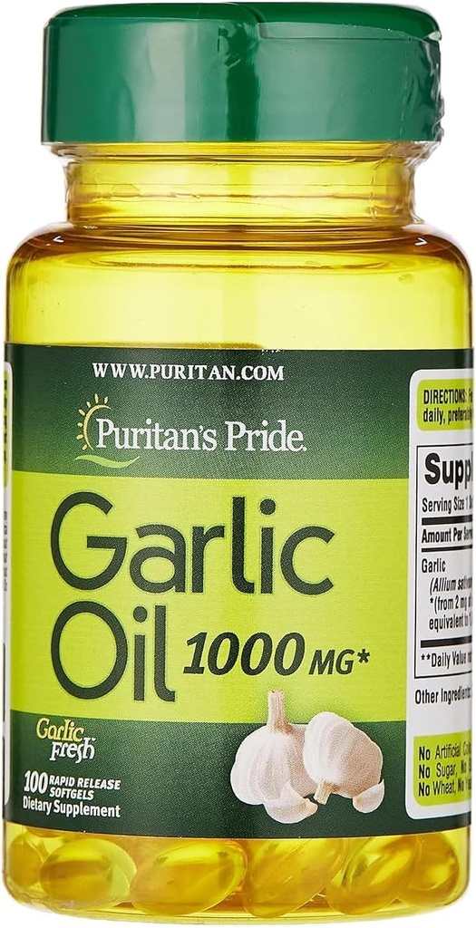 Pride Garlic Oil Puritan 1000 mg 100 Softgels