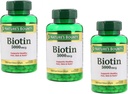 Natury Bounty Biotin 5000mcg 150 Softgels szybkiego uwalniania (Value Pack of 3)