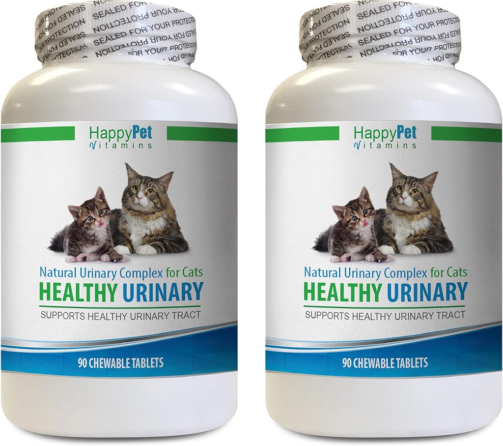 Kot Nietrzymanie moczu Suplementy - CAT Zdrowy kompleks moczu - Rozwiązanie UTI - Naturalna formuła - Kot Żurawinowy Proszek - 2 butelki (180 tabletek)