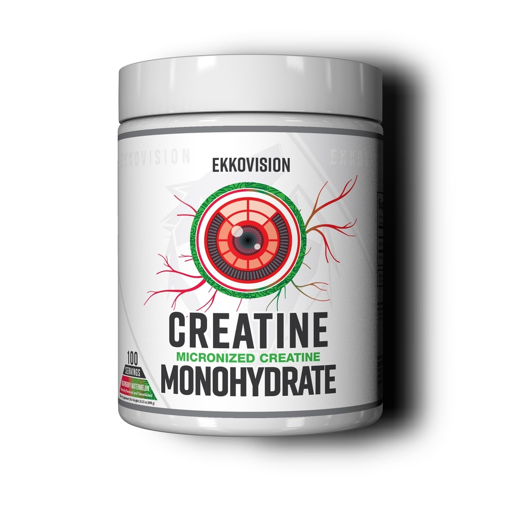 Ekkovision Kreator jednowodny proszek, Mikronizowane, Malina Arbuz, Pre & Post Workout Suplement dla mężczyzn i kobiet, Wsparcie energetyczne, Łatwy do wymieszania w shakes, Smoothies & Napoje, 100 Sługi