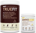 RSP NUTRITION Vegan AminoLean Pre Workout Energy (Ananas Coconut 25 Serings) z proszku białka TrueFit (Czekolada 2 LB)