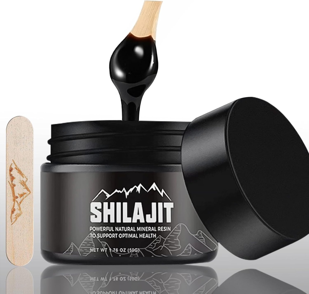 Shilajit Pure Himalayan - 50 Grams Natural Organic Shilajit Resin, Golden Grade Shilajit Suplement dla mężczyzn i kobiet z 80 + Minerały śladowe & Kwas Fulvic dla energii, Wsparcie immunologiczne