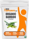 BulkSupplements.com Organic Bamboo Powder - Suplementy krzemionkowe, Suplement Bamboo - Gluten Free, 500mg na jedną porcję, 250g (8.8 oz) (Opakowanie po 1)