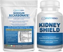 Organiczny dwuwęglan sodu Suplement alkaliczny 1.5LBS + Tarcza Nerki 120 Czapki Suplement Nerki do wsparcia Normalnej funkcji Nerki