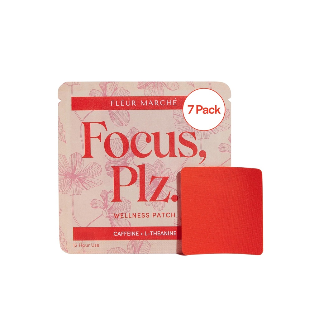 Fleur Marche Focus, Plz. Botaniczna łata - Brain Boosting Focus Patch z kofeiną, grzywą lwa i innymi mocnymi nootropikami - Wysoce Biodostępne Wellness - 7 części