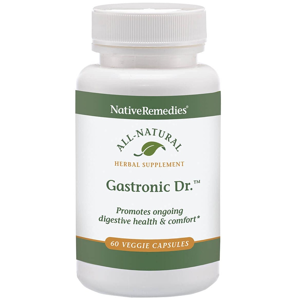 Native Remedies Gastronic Dr. - All Natural Herbal Supplement for Healthy Disease and Comfort After Meals - Promotes a Healthy Stomach Lining and Balanced Stomach Acid Levels - 60 Veggie Caps