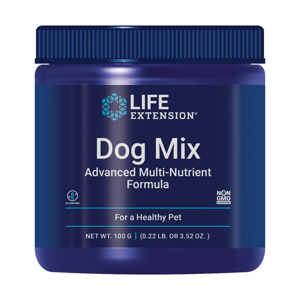 Wydłużenie życia Dog Mix, Witaminy psów i suplementy, probiotyki, L-karnityna, B12, kwas foliowy, Witamina C, Witamina E, Rozmaryn, Wchłanianie odżywcze, Gluten- Free, Non-GMO, 60 Służenie