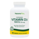 NaturesPlus Witamina D3 (1000 j. m.) - 90 Tabletki do żucia, Smak Burst Maui Berry - wegetarianin, Gluten Free - 90 Służba
