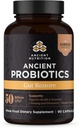 Ancient Nutrition Probiotics, Gut Restore 90ct z Ginger i kozieradki, Wspomaga funkcje trawienne, Redukuje Biegunkę, Zaparcia, Gaz i Bloating, Superfoods Mieszanka, 50 Miliard CFU * / Serving
