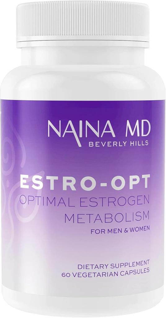 Estroopt Estrogen Blocker for Men / Women, Nastolatki, Wsparcie równowagi hormonalnej, PCOS & objawy menopauzy, Poprawa Testosteronu, Problemy skórne, IC3, DIM, w / BioPerine *