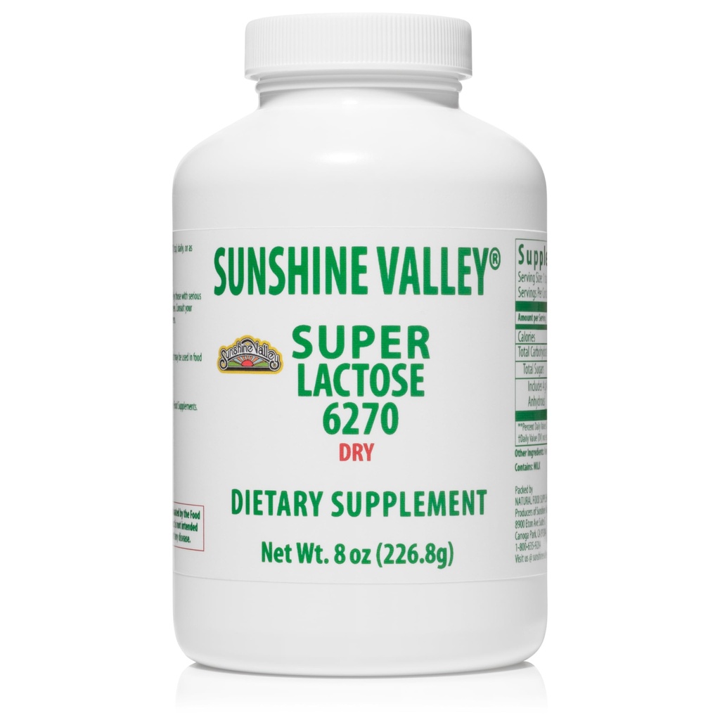 Sunshine Valley ® Super Laktoza Suchy proszek (DARMOWY POUR FLOW) - Natural Sweetener & Piekarnik Enhancer, Cukier proszkowany do gotowania i żywności mieszanki, Stabilizator żywności i wypełniacz - 8 oz