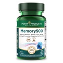 Czystość Produkty Memory500 Bacopa monniera / Brahmi Elite Nootropic Complex - Pomaga Peak Cognitive Performance *, Zwiększona szybkość uczenia się * i Zdrowa Pamięć & Recall * - 30 Czapki wegetariańskie