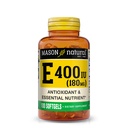 MASON naturalna witamina E 180 mg (400 j. m.) - przeciwutleniacz i zasadniczy odżywczy, zdrowy system immunologiczny, skóra i oczy, suplement całego ciała, 100 Softgels