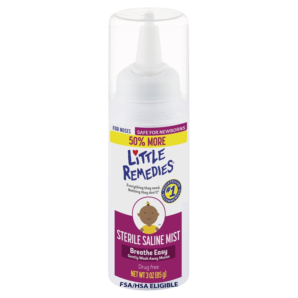 Małe Remedies Steryl Saline Nasal Mist, Sejf dla noworodków, 3 oz