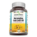 Amazing Omega Norwegian Cod Liver Oil 1250 Mg Softgels Supplement Equipment 124; Omega- 3, EPA, DHA, Witamina A, Witamina D & Witamina E (Pomarańczowy Licznik 124; 250)