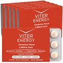 Viter Energy Kofeina Gum 60mg Kofeina, Witaminy B, Guarana, Cukier wolny. (Cynamon, 12szt, 6 Pack)