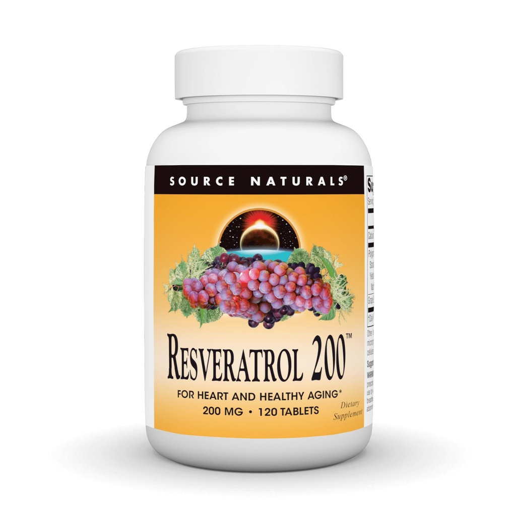 Źródło Naturals Resveratrol 200 for Healthy Aging *, 200 mg - 120 tabletek
