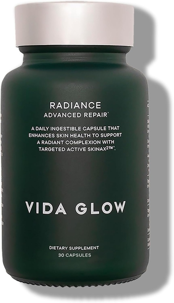 Vida Glow Radiance Supples Kapsułki - Anti Aging Supplement - Namierzanie ciemnych plam, Nieparzysty Tone skóry, Redness Relief - Promotes Glowing Skóra 124; 30 Słupki