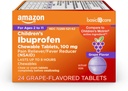 Ibuprofen dla dzieci Ibuprofen tabletki do żucia 100 mg, Grape Flavor, Reliever Pain i Fever Reducer (NLPZ), Na ból gardła, ból zęba, ból głowy Ulgi i więcej, 24 Count