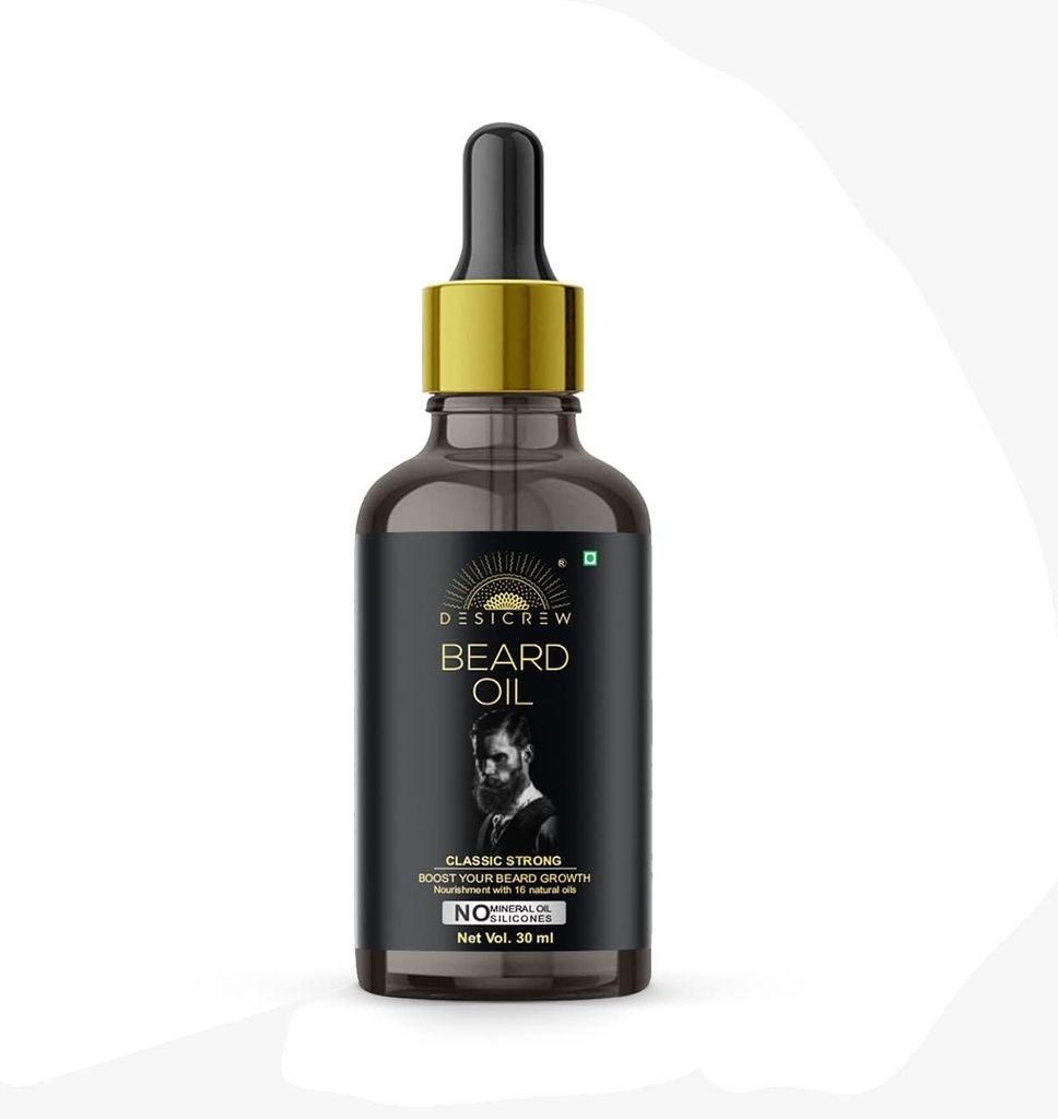 Classic Beard Growth Oil - May Boost You Beard Growth Oil Noiurishment With 16 Essebtial Naturals Oils in 30ml