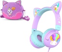 iClever przewodowe słuchawki dla dzieci Cat Ear Meow Lollipop & słuchawki Case Bundles
