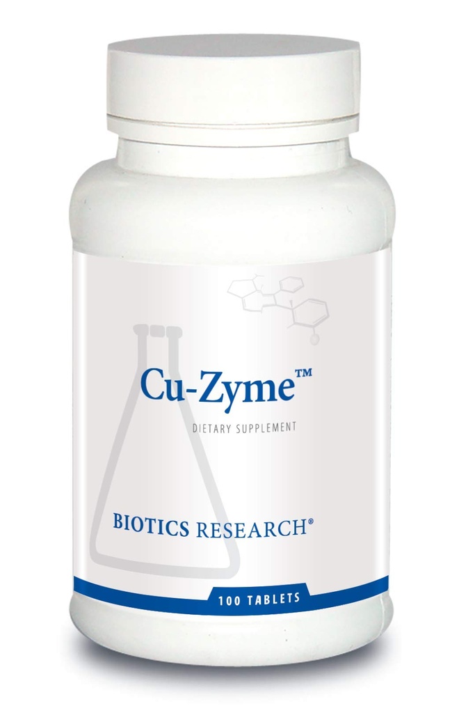 Biotics Research Cu- Zyme Essential Suplement mineralny, Metabolizm energetyczny, Wchłanianie żelaza, Zdrowe kości, Funkcja immunologiczna 100 Tabletki