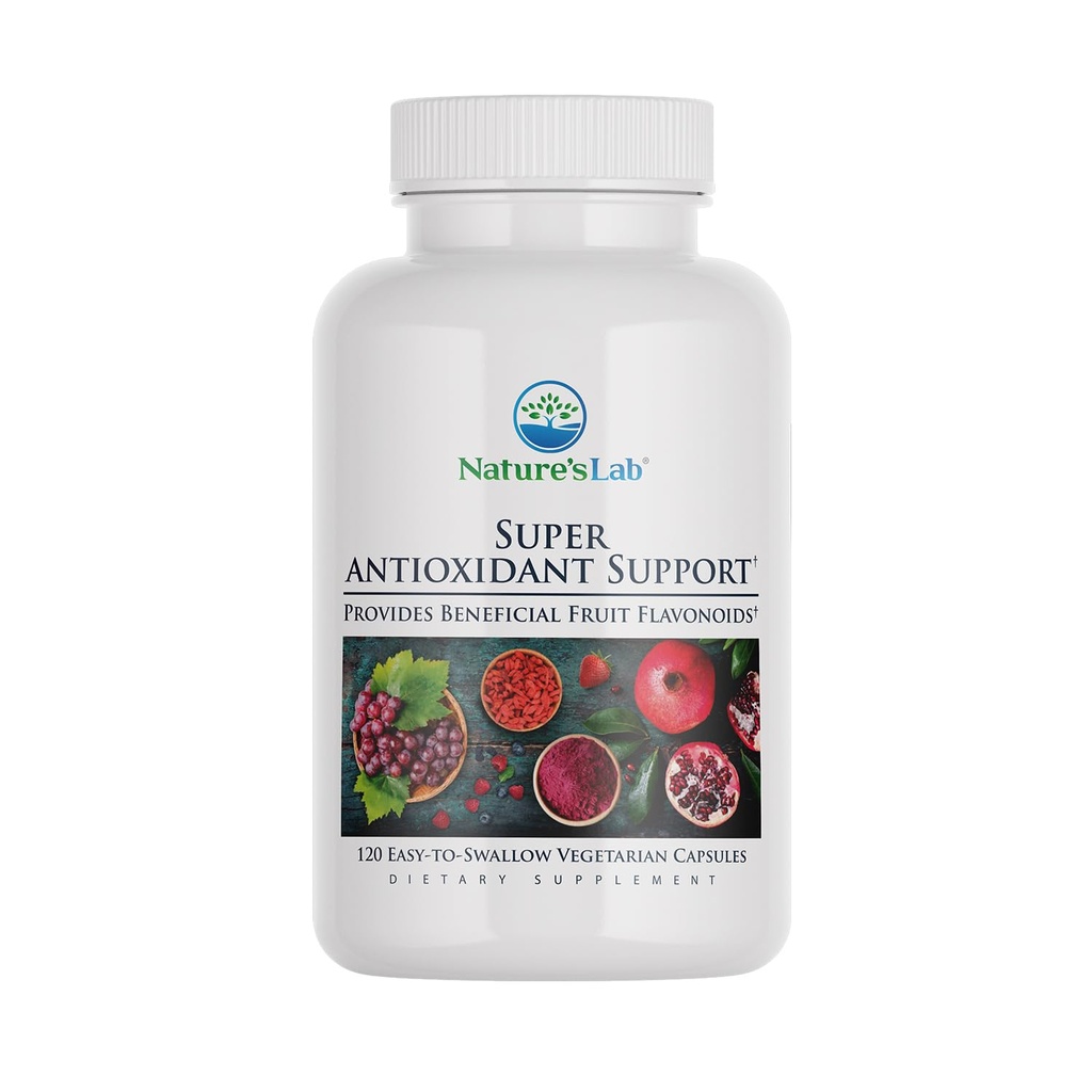 Nature 's Lab Super Antioksydant Support - Resveratrol, Acai, Goji Berry, Noni Fruit, Granat - 120 Kapsułek (60 Day Supply)