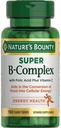 Nature 's Bounty Super B- kompleks z kwasu foliowego Plus witaminy C, 300 tabletek (2 X 150 Butelki Count)